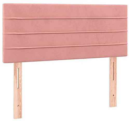 vidaXL Tête de Lit à LED Meuble de Chambre à Coucher Accessoire de Lit Simple Tête de Cadre de Lit Intérieur Rose 90x5x78/88 cm Velours