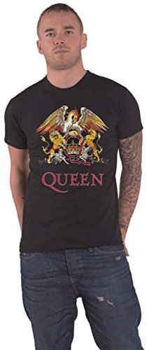 Queen T Shirt Classic Crest Band Logo Official Unisex Black XXXXXL