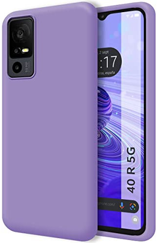 Tumundosmartphone Cover Silicone Liquido Ultra Morbida per Tcl 40 Se Colore Viola