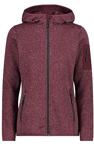 CMP - Damenjacke mit fester Kapuze, Burgund-Anthrazit, XXS
