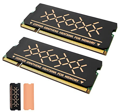 DolDer dissipatore di calore in rame Heatsink Thermal Pad con copertura completa del rivestimento in grafene per computer portatile modulo di memoria DDR5/4/3/2-2 pezzi