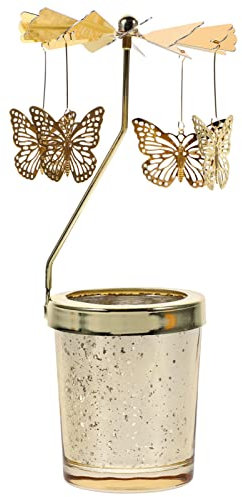 Healvian Leuchter Hochzeitskerzenhalter Teelichtgläser Vintage Drehbare Kerzenständer Desktop-dekoration Kerzenhalter Aus Metall Duftkerzenhalter Karussell Aromatisch Kleine Kerze Rotieren