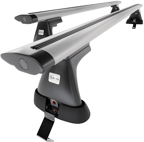 Mossa - Alu-Dachträger kompatibel mit Skoda Fabia mk II Hatchback (2007-2014) - silbern Dachträger Dachgepäckträger - ohne Montagelemente 2