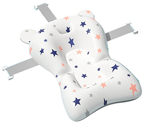 Cojin Bañera Bebe, Evita Resbalones Reductor BañeraBbebe Suave Ajustable Asiento Bañera Bebe Ligero Secado rápido Adaptador Bañera Bebe Plegable Bebé Ducha Admite Accesorios (Blanco)