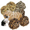 RunFar shop 8 Stück Kaubälle,Kleintiere Kauspielzeug, Grasspielzeug für Hasen Kaninchen Geflochten Spielzeug für Kleintiere,Kaubälle für die Zahnpflege,Heu Ball für Kaninchen Chinchilla Hamster