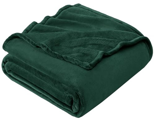 EHEYCIGA Kuscheldecke flauschig, weiche warme Fleecedecke 230x270 als Decke Sofa, Wohndecke oder Couchdecke überwurf, Dunkelgrün