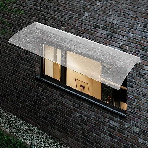 Door Canopy Awning 100 * 40cm PC Rain Canop Shelter Front Back Porch Outdoor Shade Patio Roof Rain Cover Awning Canopy