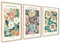 Stilvolles Blumen Bilder Set | 3 Stück 40x50cm | Flower Market Vintage Poster Set Kunstdruck | Wohnzimmer Wall Art | ohne Rahmen