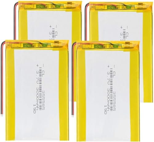 355585 Li Polymer Batteries 3.7v 3000mah Lipo For Selfie Stick DVD Power Bank Flashlight Driving Recorder 4pieces,4 PCS