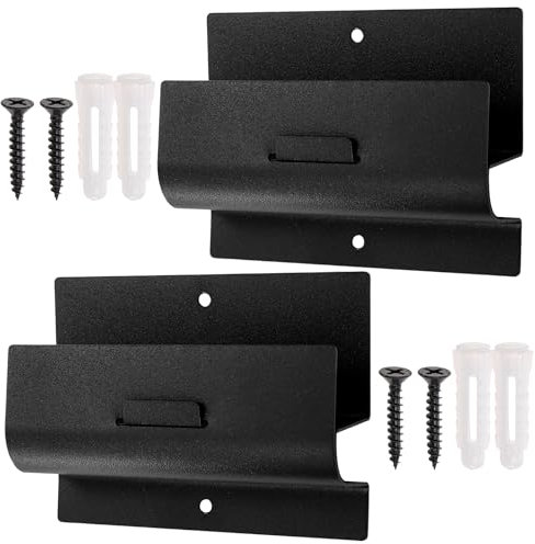 Hiceeden 2 Pack Heavy Duty Wall Mount Ladder Hooks, Storage Wheelbarrow Hanger, Bracket for Garage Wall, Matte Black