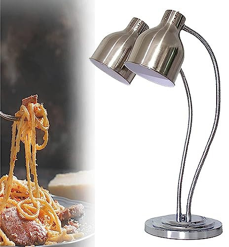 Speisenwärmerlampe, Speisenwärmerlampe, professionelle Doppelkopf-Speisewärmerlampe mit 2 Heizbirnen, Buffetwärmertisch für Restaurantküchen, freistehend für den gewerblichen und privaten Gebrauch