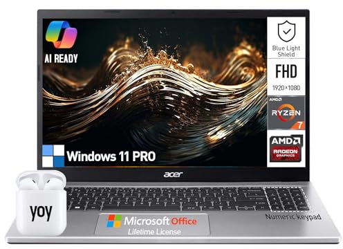 acer Aspire 3 Ordinateur portable 15,6, FHD 15, AMD Ryzen 7, 16 Go de RAM 1 To SSD + station d'accueil de 512 Go, Windows 11 Pro, port Ethernet, 10 touches