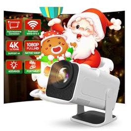 Proyector portátil para Exteriores Native 1080P 4K, Mini proyector con WiFi y Bluetooth, HY320 proyector de película con Android 11