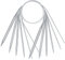 Stainless Steel Fixed Circular Knitting Pins with Flexible Cable - 6 x 80cm Long Round Knitting Needles for Large Projects - 2/3/4/5/6/8mm