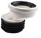 EpheyFIF Toilet Connection Set, Offset Toilet Connection Pipe, WC Connection Nozzle, Toilet Pan Connection Toilet Pipe Nozzle Drain Straight Eccentric(C)