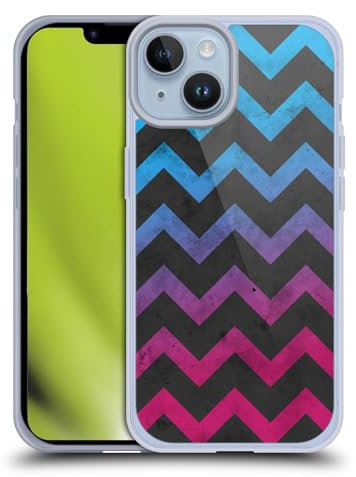 Head Case Designs Offizielle PLdesign Blau Rosa Ombre Vintage Geometrische Muster Gelhülle [Militärischer Schutzgrad] Kompatibel Mit Apple iPhone 14 Und Kompatibel Mit MagSafe