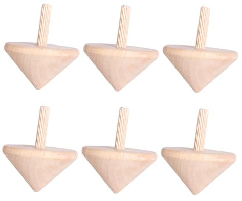 CORHAD 6st Kreisel Doigh Top-Spielzeug Kind Spitze Oben Zu Malen Zubehör Neuheit Tops Auto Riese Unbemalte Oberteile Partygeschenk Bausatz Tiere Spielzeug Malen Knete Rätsel Hölzern Khaki