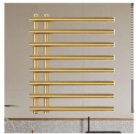 WRJAHCG Wandmontage Heizkörperthermostat,Elektrischer Handtuchtrockner Aus Edelstahl,Smart Handtuchheizkörper Elektrisch,Gold,Plug in