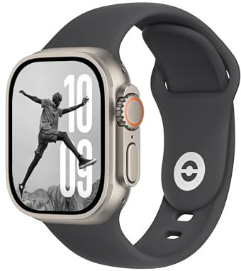 DONEGANI SB per Cinturino Apple Watch 40mm 44 mm 46mm 42mm 45mm 41mm 38mm 49mm Se Ultra 2 Serie 10 9 8 7 6 5 4 3 Band Bracciale Sport Silicone, Grigio Spaziale