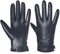 Harssidanzar Herren Lederhandschuhe Kaschmir gefüttert Warm Touchscreen Handschuhe SM052EU,Marine,Größe M