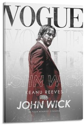 JYVDGGKKW John Wick Filmposter, TV-Drama-Kunstposter, Druckposter, Wohnzimmer, Büro, Wohnzimmer, Dekoration, 30 x 45 cm, Rahmenstil