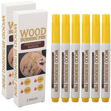 HEEPDD Wood Burning Pen, Portable 6PCS Multifunctional Scorch Pen Kit with Wood Burning Gel for Craft Enthusiasts, Artists and Hobbyists on Wood Paper Leather