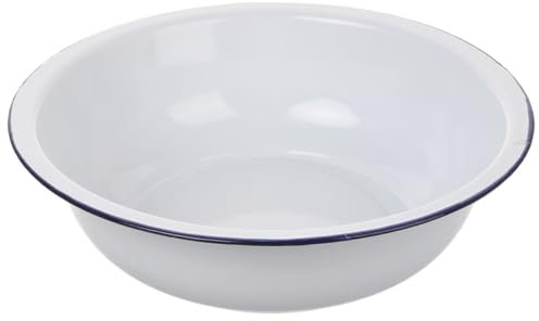 PRETYZOOM Bandeja Redonda De Metal Vintage Cuenco Esmaltado Para Servir Para Frutas y Cereales