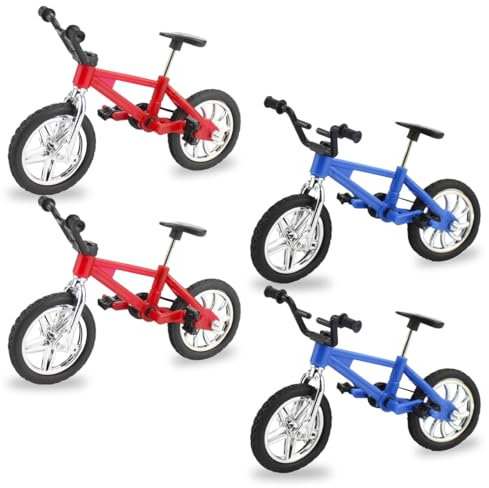 CATOR 4 Stück Finger-Fahrrad, Mini-Fahrrad, Ball-Modell, Fahrrad-Gadgets für Kinder, Jungen, Mädchen, Geschenk-Spielzeug