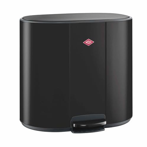 WESCO Multi Collector 2 Poubelle de 50 litres de volume total (2 x 25 l), mécanisme à pédale, avec filtre anti-odeurs, 58,5 x 54 x 45,8 cm, noir mat