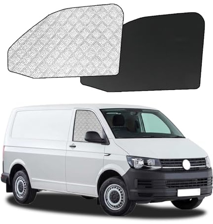 2er Set Magnetische Thermomatte Innen für VW T5 T6 T6.1 Transporter, Multivan & California | Auto Sonnenschutz Seitenscheiben | Verdunkelung & Hitzeschutz
