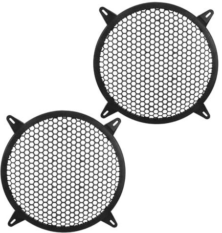 TOYANDONA 2pcs Universal Black round Speaker Woofer Subwoofer Grill Cover with 4 Point Mount for Car Audio Speaker Grille and Subwoofer, Made of Sturdy Pp Plastic, Suitable for Indoor