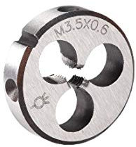 sourcing map Terraja, Terrajas de Roscar Métricas M3,5 X 0,6, Terraja Redonda 20mm Diámetro Exterior, Troquel para Roscar a la Derecha, Aleación de Acero