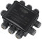 PEBA Wasserdicht Abzweigdose Erdkabel Kabelverbinder IP68 Verteilerdose steckdose aussen verteiler 4 mm-14 mm kabel für außen garten outdoor wasserdichte verbinder box 10-Wege steckdosen Schwarz