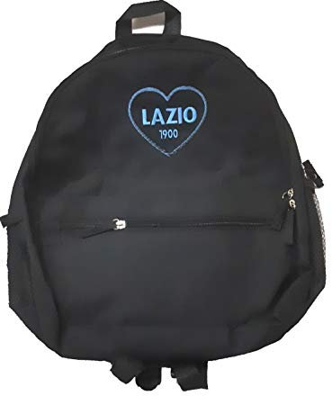 Zainetto nero cuore LAZIO anno 1900 ricamato filo azzurro