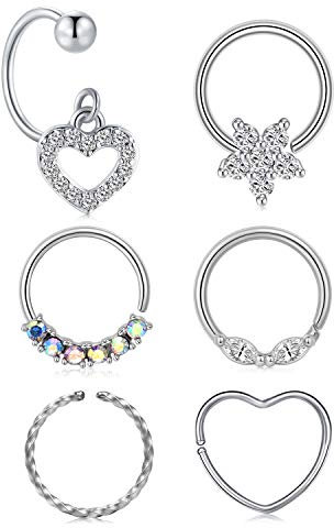 Rajnard Tragus Helix Piercing - Chirurgenstahl Knorpel Ohrstecker 18G CZ Barbell Piercing Labret Monroe Schmuck für Damen und Männer