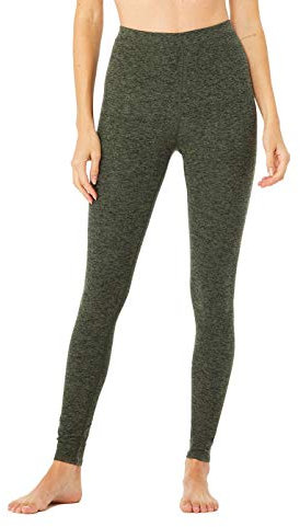 Alo Damen High Waist Alosoft Flow Leggings, Hunter Heather, XX-Small