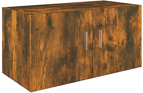 vidaXL Wandschrank Hängeschrank Aufbewahrung Wohnzimmer Bücherschrank Schrank Mehrzweckschrank Lagerschrank Räuchereiche 80x39x40cm Holzwerkstoff