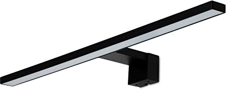 Kwazar Luminaire LED Spiegelleuchte 3in1 Badezimmer 10W 800LM 50cm Neutralweiß 4000K IP44 230V Wandleuchte Spiegellampe, Badezimmerschrank Spiegelleuchten Elena Schwarz
