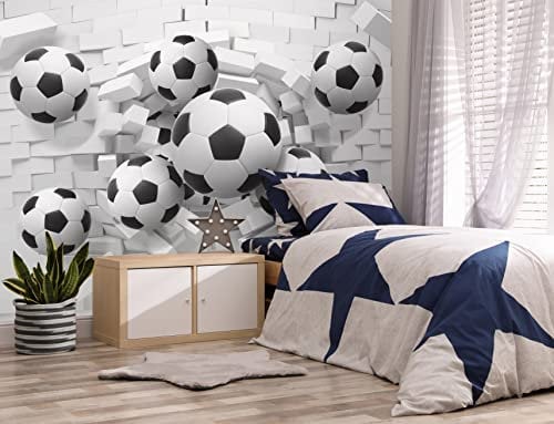 Walltastic 3D Football Wallpaper Mural, FSC Paper, Multi, 8 feet High x 10 feet Wide, 1 Size