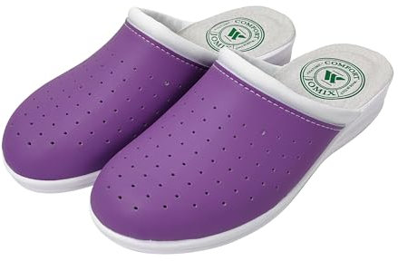 JOMIX Ciabatte Sanitarie Donna Zoccoli Sanitari Ortopediche Scarpe Lavoro Infermieri Anatomiche OSS Made in Italy BS1001 (Viola, 38)