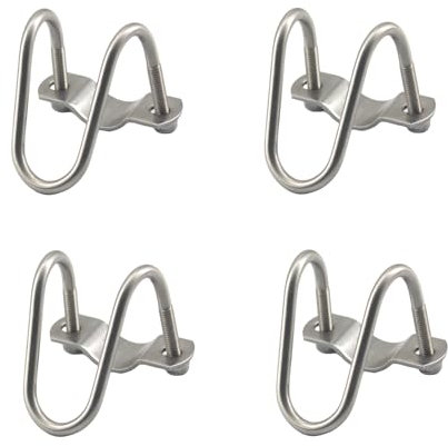 Abrazaderas cruzadas de acero inoxidable M8 x 25 x 32 pulgadas, con tornillo en forma de U, 4 unidades