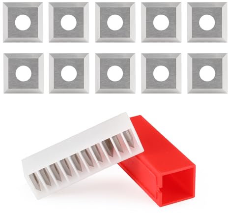 Trvoxviq Insert Cutters Planer Knives Replacement Square Carbide Insert Blades(12x12x1.5mm, 35°) for Spoilboard Surfacing CNC Router Bits Woodworking Spiral Helical Planer Head(10 PCS)