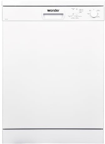 Wonder Lavavajillas 60 cm Blanco WJ12600E. 1900W, 12 Cubiertos, 2 Bandejas, 5 Programas, Control Electrónico, Función Stop&Go, Secado Super Active, Bajo nivel Sonoro, Eficiencia Energética Clase E