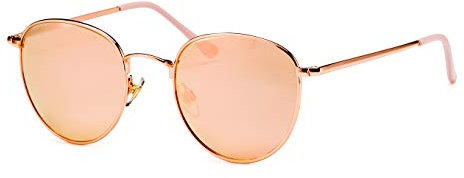 FILTRAL Runde Damen-Sonnenbrille/Goldene Retro Sonnenbrille mit verspiegelten Gläsern/100% UV-Schutz F3092622