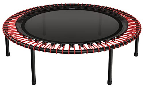 bellicon Fitness Trampolin 100cm (Rot) | Stabile Schraubbeine & Seilring-Federung bis zu 150 kg (Extra Stark) | 3-teiliger Rahmen | Made in Germany