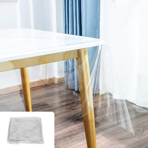 MININUSI Protector Mesa PVC Rectangular Transparente 140 * 180cm 0.25mm de Grosor Protector Transparente Mesa Mantel Protector de PVC Impermeable Protector de Vidrio Suave de PVC Cubre Mesa