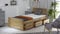 Humza Amani Mission Wooden Bed 3FT, Single Waxed Pine Guest Bed with Underbed Storage Drawers and Slatted Headboard (Waxed, Single)