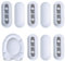 Rubber Toilet Seat Buffers, 8 Pcs White Push-in Bumpers for D Shape and Most Toilet Seat Models
