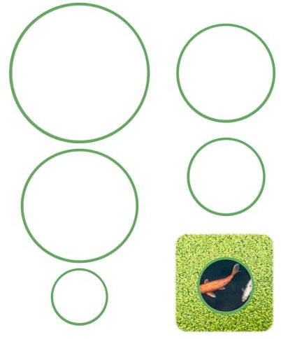 5 PCS Aquarium Futterring, 5 Größen Aquarium schwimmende Pflanze Koralle & Fisch Futterring für Aquarium, runder Aquarium schwimmender Ring für Goldfisch, Schildkröte, Futterspender, um Nahrung