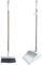 QISUTTK Long Handle Dustpan and Brush Set, Vertical Dustpan and Brush, Household Dustpan with Comb Teeth for Indoor Outdoor Garden Living Room Kitchen Office Lobby (White)